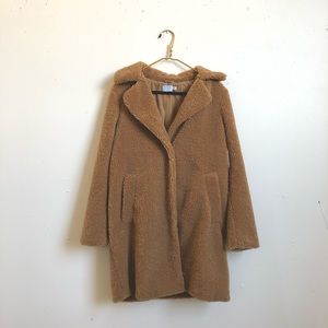 Mid-length teddy jacket